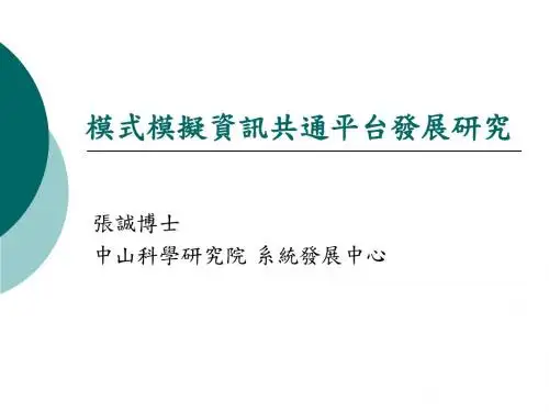 模式模拟资讯共通平台发展研究