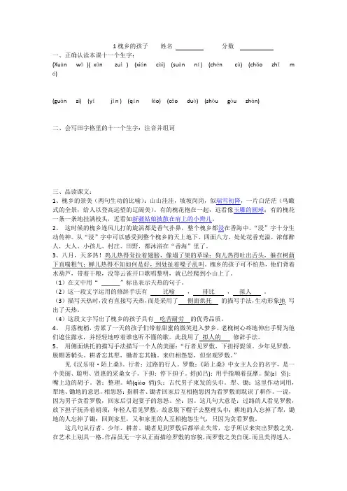槐乡的孩子