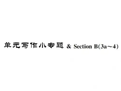Unit 4单元写作小专题