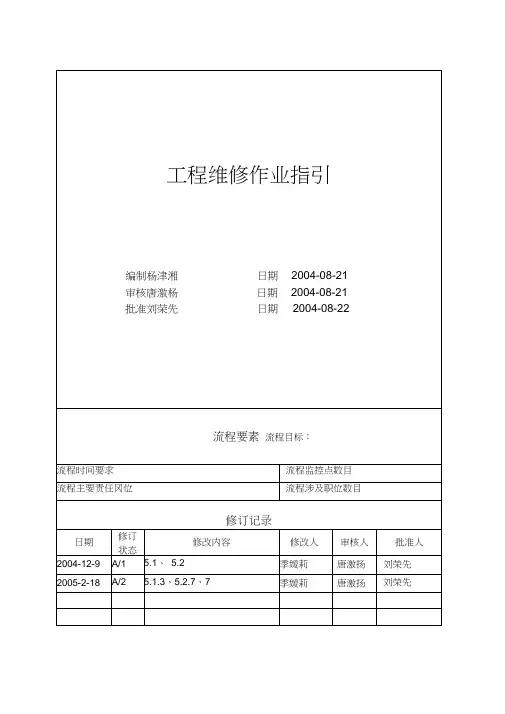 万科地产工程维修作业指引