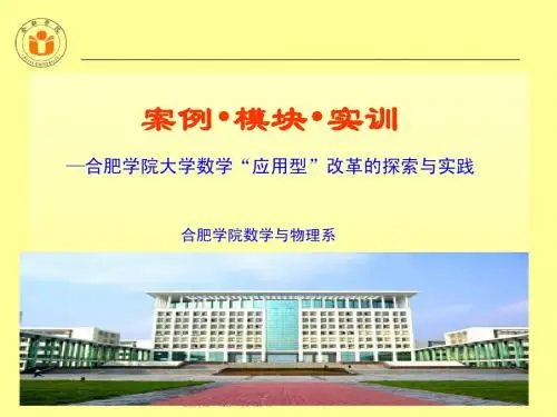 案例.模块.实训—合肥学院大学数学“应用型”改革的探索与实践—陈秀