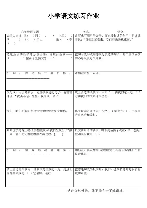 小学语文课堂延伸练习 (68)