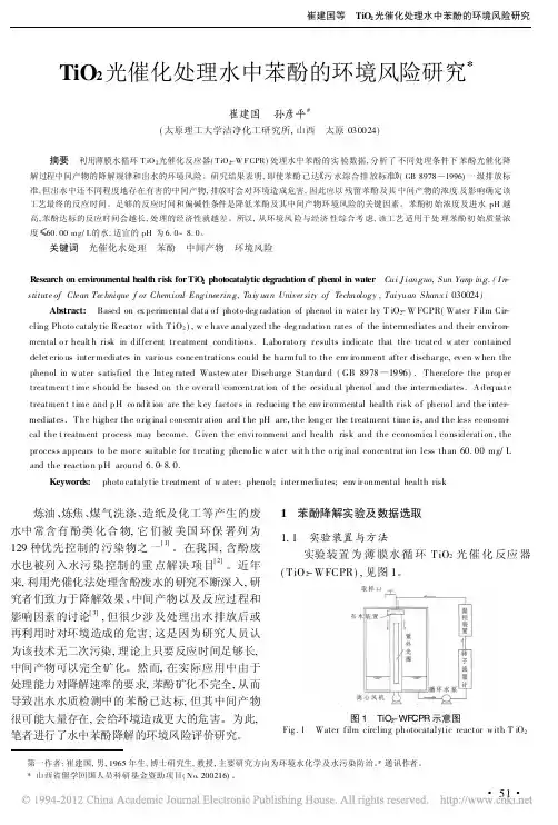 TiO_2光催化处理水中苯酚的环境风险研究