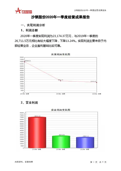 沙钢股份2020年一季度经营成果报告