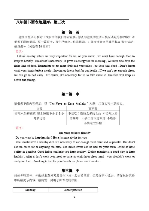 初中英语书面表达题库(三)