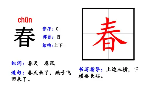 部编一年级语文下册一年级下册生字卡片