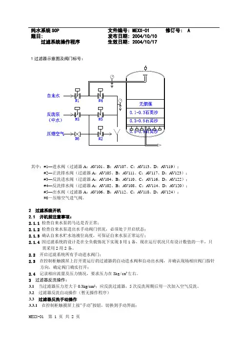 01过滤系统操作程序