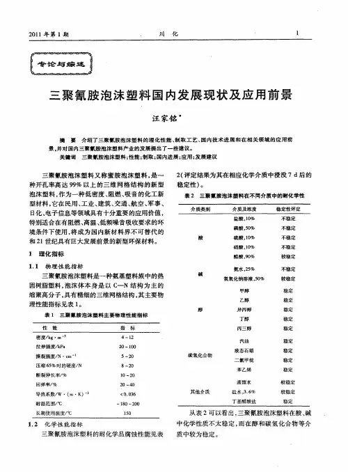 三聚氰胺泡沫塑料国内发展现状及应用前景