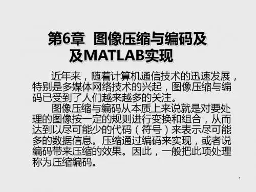 数字图像处理及MATLAB实现第六章 图像压缩与编码及MATLAB实现
