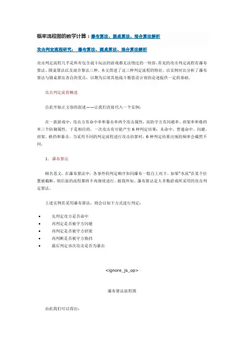 概率流程图的数学计算_瀑布算法、圆桌算法、混合算法解析