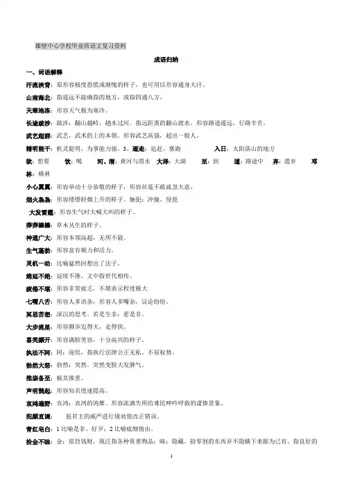 六年级成语总复习