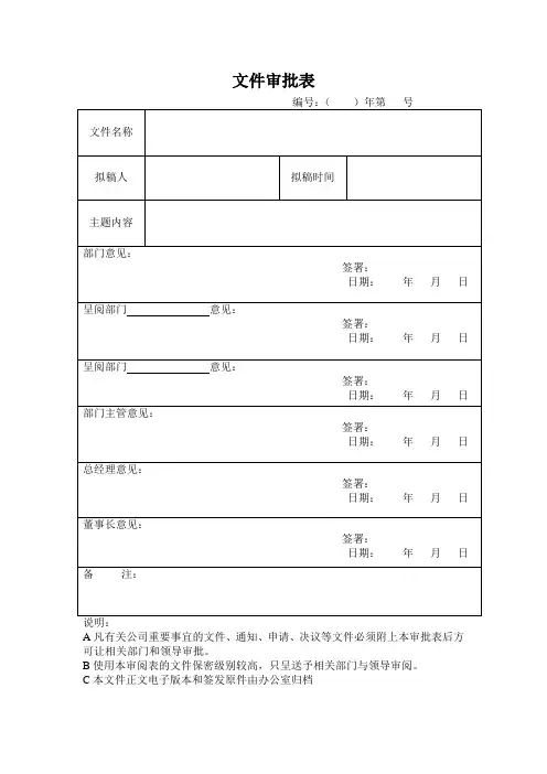 文件审批表 2