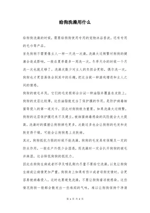 给狗洗澡用什么