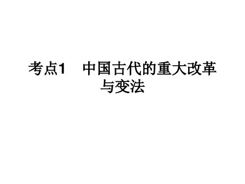 高三历史中国古代的重大改革与变法(2019年9月整理)