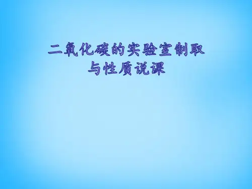 人教版化学九年级上册《二氧化碳的实验室制取与性质》说课稿