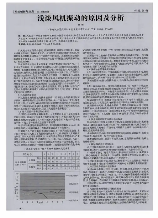 浅谈风机振动的原因及分析