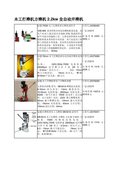 木工打榫机方榫机2.2kw全自动开榫机