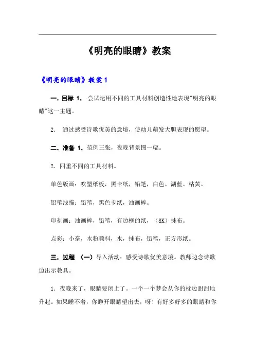 《明亮的眼睛》教案
