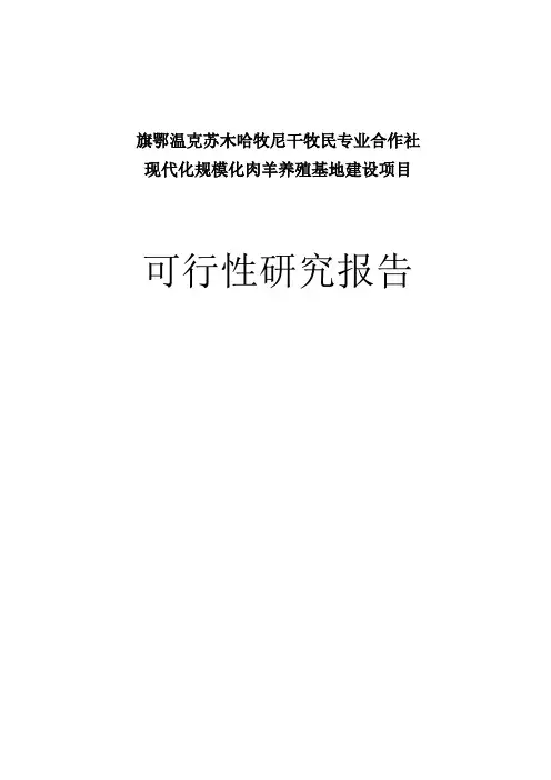 现代化规模化肉羊养殖基地建设项目可行性研究报告
