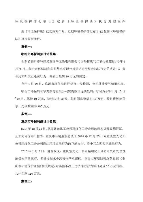 环保处罚典型案例