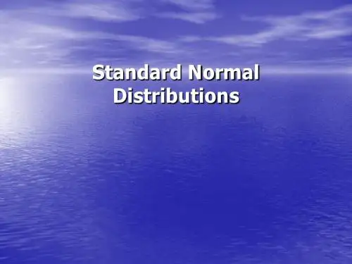 Standard Normal Distributions