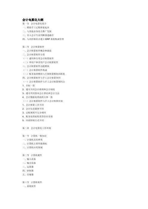 会计电算化大纲