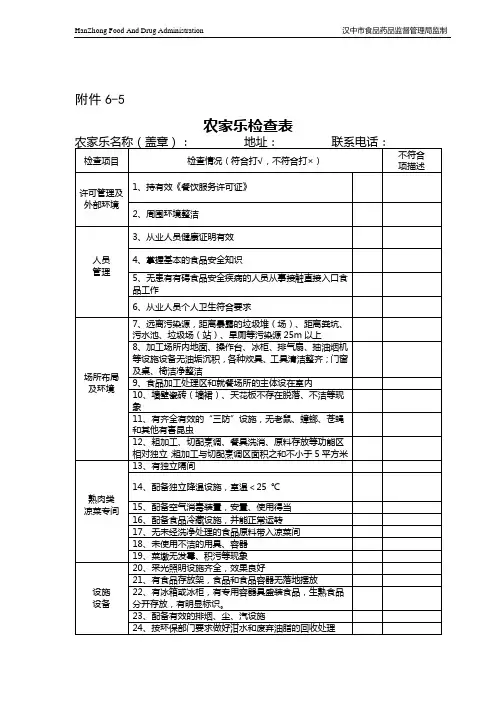 6-5农家乐检查表