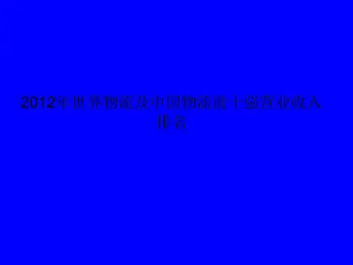 2012年世界物流及中国物流前十强营业收入排名