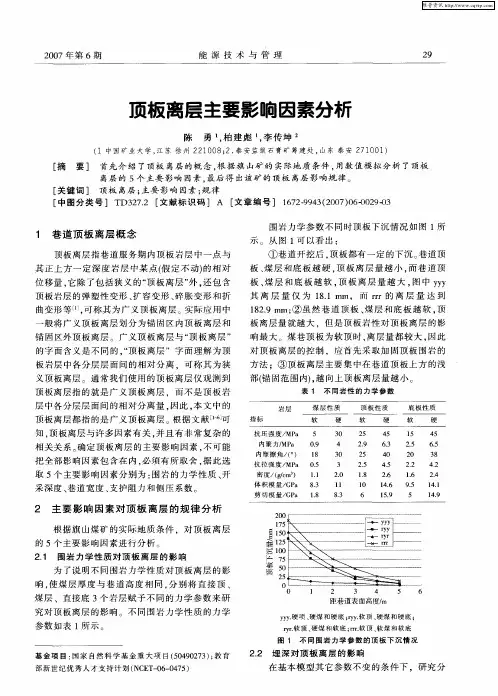 顶板离层主要影响因素分析