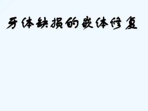 牙体缺损的嵌体修复 PPT