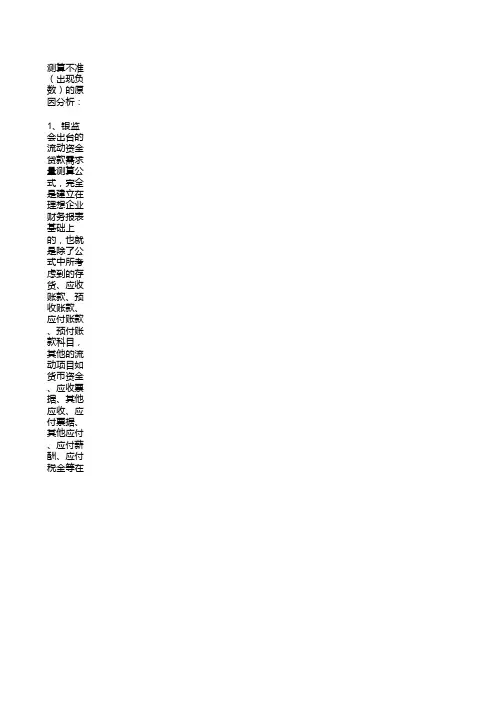 银监会流动资金贷款需求量测算表