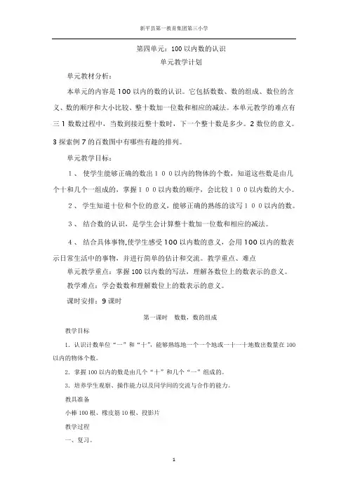 数数,数的组成 教案