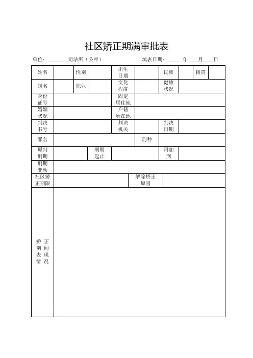 社区矫正期满审批表新