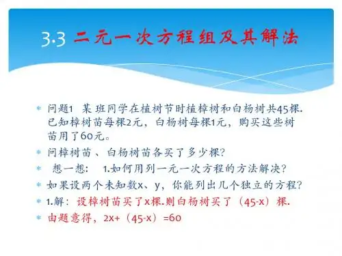 二元一次方程组及其解法