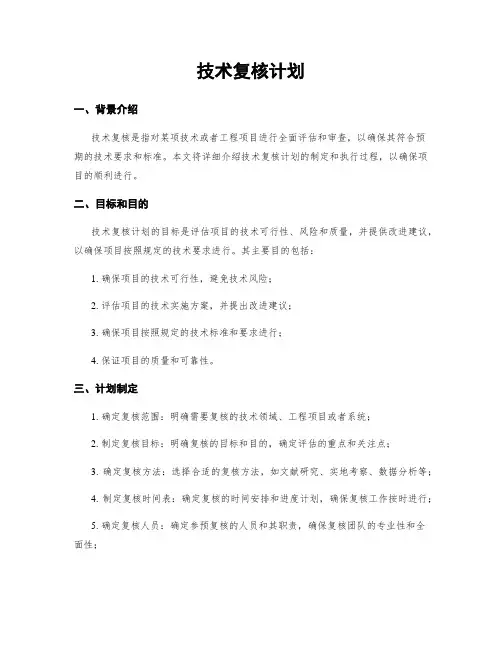 技术复核计划 3