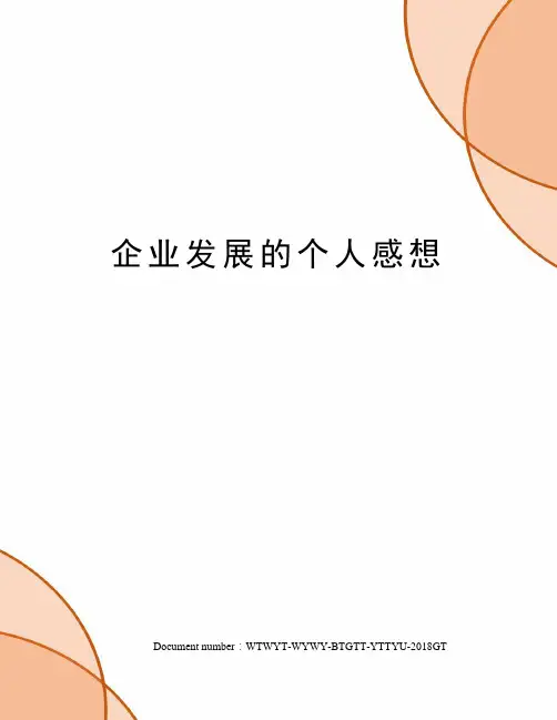 企业发展的个人感想