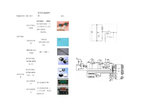 (完整版)常用传感器种类