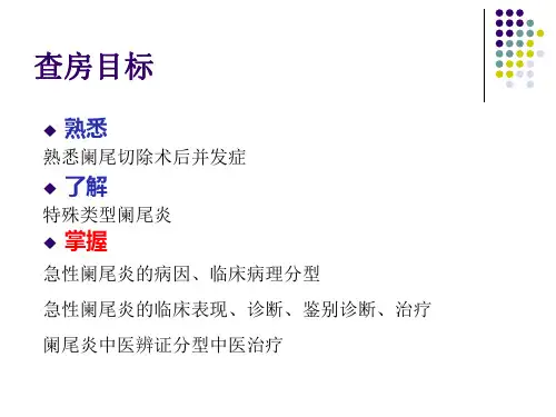 阑尾炎教学查房精品PPT课件