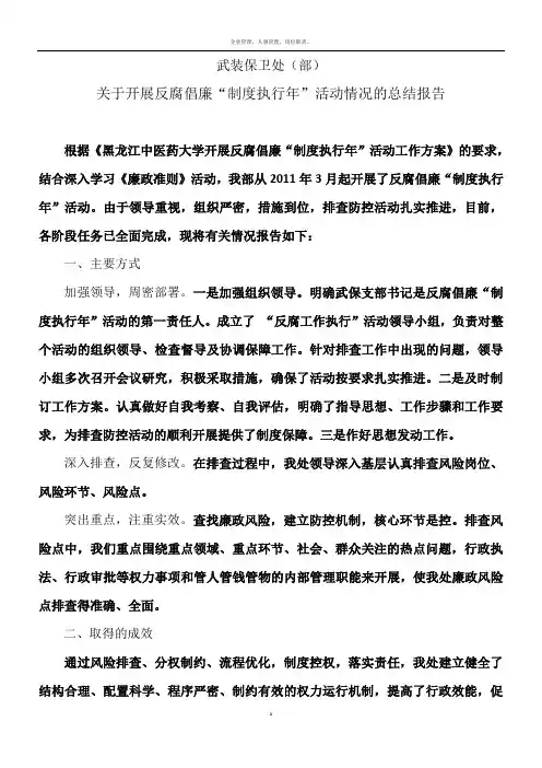 制度执行年工作总结