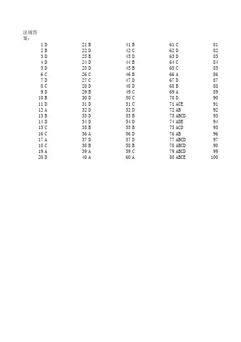 2012年《法规》模拟答案0918
