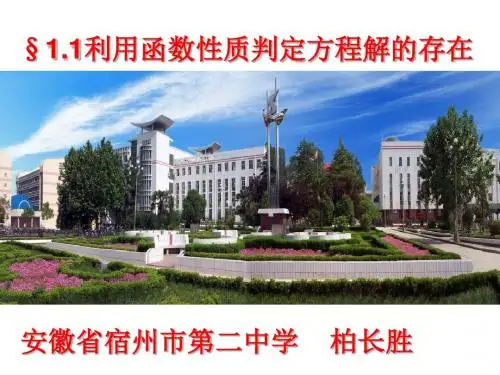 利用函数性质判定方程解的存在