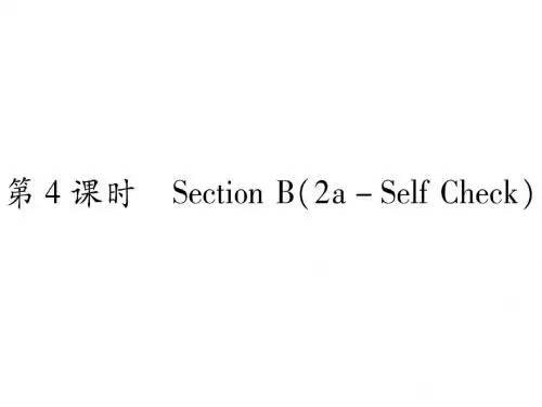 人教版九年级英语三黔专用作业课件:Unit10 第4课时 Section B(2a-Self Check)