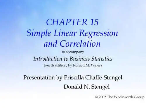 Simple Linear Regression and CorrelationPPT