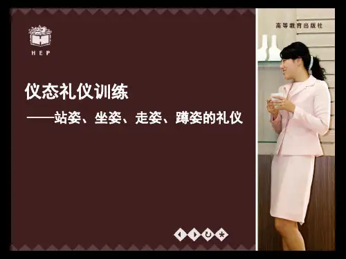 礼仪姿态训练之站姿坐姿走姿蹲姿(课堂PPT)