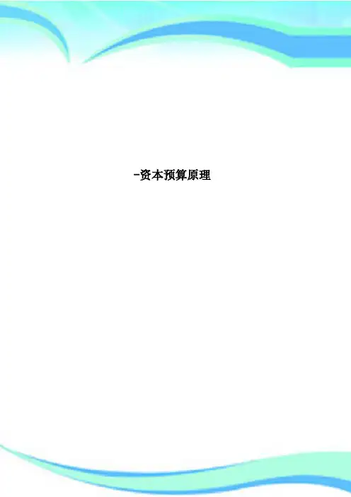 资本预算原理