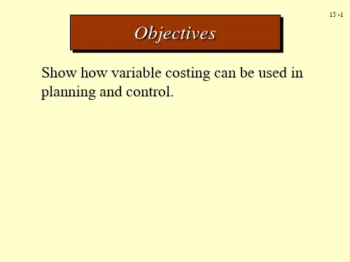 Variable Costing