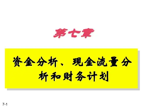 资金分析、现金流量分析和财务计划(PPT 58)