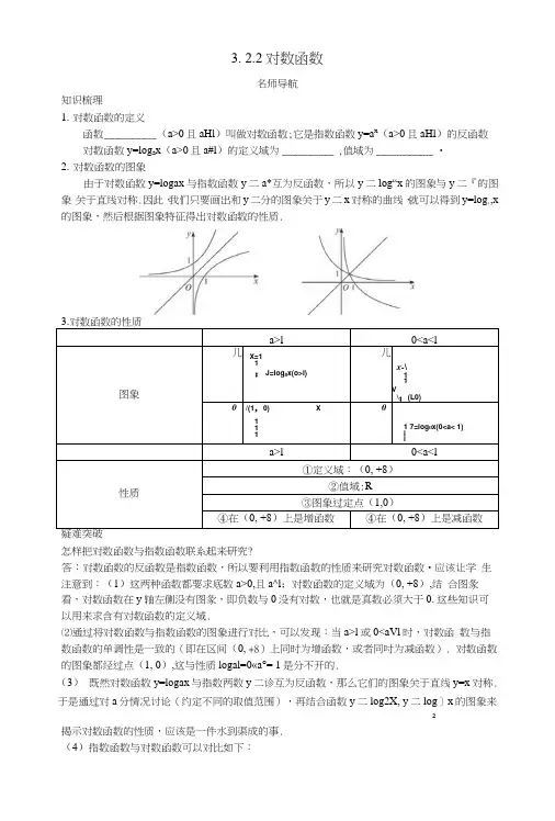 高中数学第三章指数函数、对数函数和幂函数32对数函数322对数函数名师导航学.docx