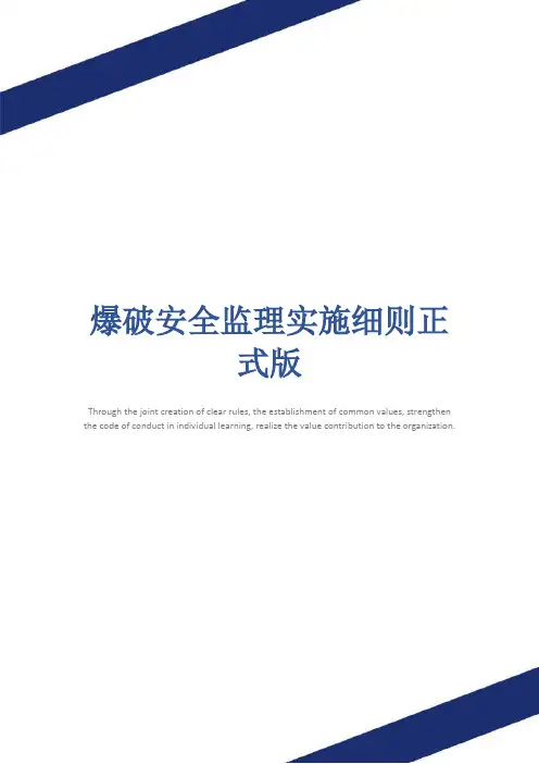 爆破安全监理实施细则正式版