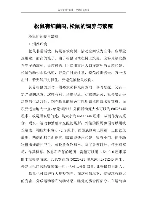 松鼠有细菌吗,松鼠的饲养与繁殖